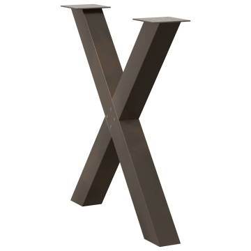 X-Shaped Dining Table Legs - Natural Steel (2 pcs) | HipoMarket