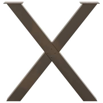 X-Shaped Dining Table Legs - Natural Steel (2 pcs) | HipoMarket