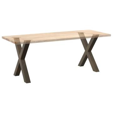 X-Shaped Dining Table Legs - Natural Steel (2 pcs) | HipoMarket