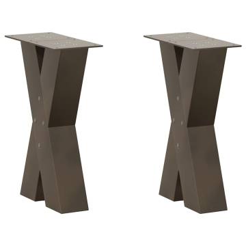 X-Shaped Coffee Table Legs - Natural Steel (2 pcs) | HipoMarket