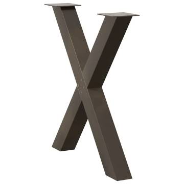 X-Shaped Dining Table Legs - 3 pcs Natural Steel 80x(72-73) cm