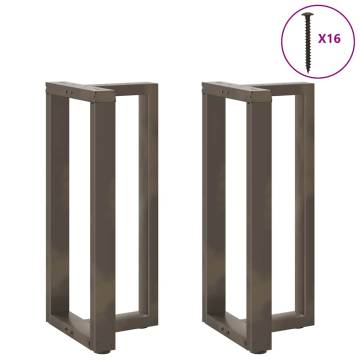 Bar Table Legs T-Shaped - 2 pcs Natural Steel | Hipomarket