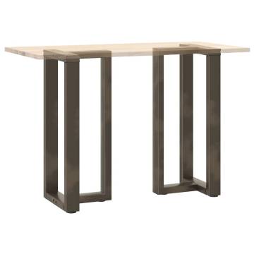 Bar Table Legs T-Shaped - 2 pcs Natural Steel | Hipomarket