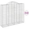 Arched Gabion Baskets - 10 pcs Galvanised Iron 200x50x160/180 cm