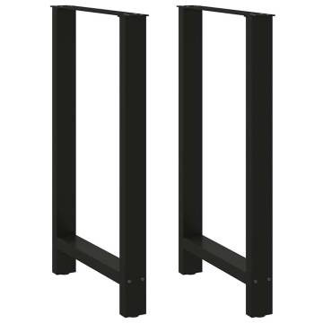 Black Coffee Table Legs - 2 pcs Steel 60x(100-101) cm | HipoMarket