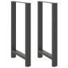 Stylish Anthracite Coffee Table Legs - 60x(100-101) cm Steel