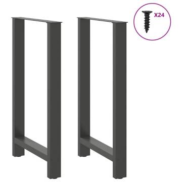 Stylish Anthracite Coffee Table Legs - 60x(100-101) cm Steel