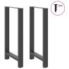 Stylish Anthracite Coffee Table Legs - 60x(100-101) cm Steel