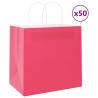  Paper Bags 50 pcs with Handles Pink 26x17x25 cm Colour pink Size 26 x 17 x 25 cm Quantity in Package 50 