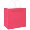 50 pcs Pink Paper Bags with Handles - Eco-Friendly & Versatile