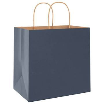 Paper Bags with Handles - 50 pcs Blue 26x17x25 cm