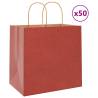  Paper Bags 50 pcs with Handles Red 26x17x25 cm Colour red Size 26 x 17 x 25 cm Quantity in Package 50 