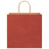 Red Paper Bags with Handles - 50 Pcs | 26x17x25 cm | HipoMarket