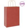 Red Paper Bags with Handles - 250 pcs | Sustainable & Durable