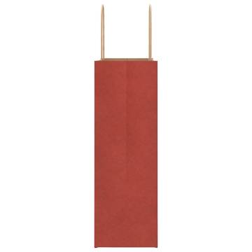 Red Paper Bags with Handles - 250 pcs | Sustainable & Durable