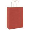 Red Paper Bags with Handles - 250 pcs | Sustainable & Durable