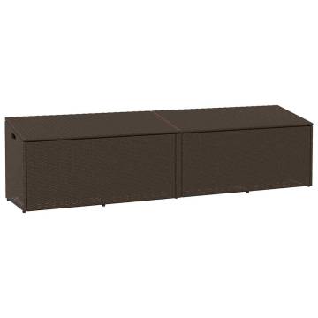 Garden Storage Box Brown 220x50x58 cm - Durable Poly Rattan