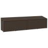 Garden Storage Box Brown 220x50x58 cm - Durable Poly Rattan