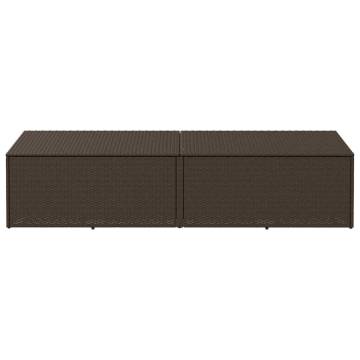 Garden Storage Box Brown 220x50x58 cm - Durable Poly Rattan