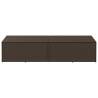 Garden Storage Box Brown 220x50x58 cm - Durable Poly Rattan