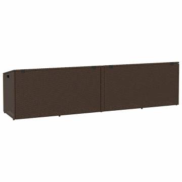 Garden Storage Box Brown 220x50x58 cm - Durable Poly Rattan