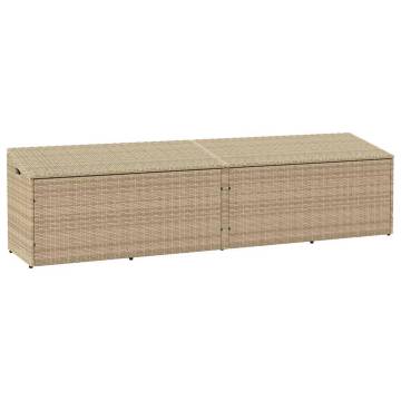 Garden Storage Box Beige 220x50x58 cm | Durable Poly Rattan