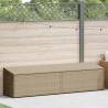 Garden Storage Box Beige 220x50x58 cm | Durable Poly Rattan