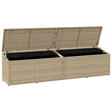 Garden Storage Box Beige 220x50x58 cm | Durable Poly Rattan