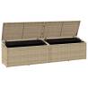 Garden Storage Box Beige 220x50x58 cm | Durable Poly Rattan