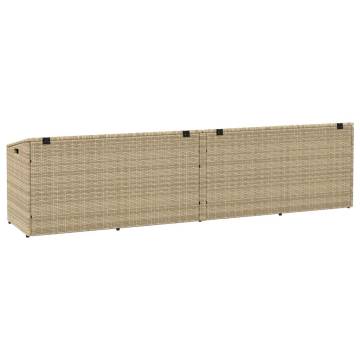 Garden Storage Box Beige 220x50x58 cm | Durable Poly Rattan