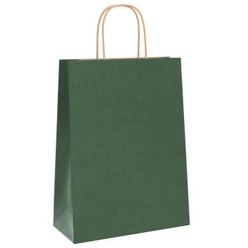 Sustainable Green Paper Bags 250 pcs with Handles - Hipomarket