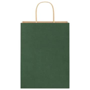 Sustainable Green Paper Bags 250 pcs with Handles - Hipomarket