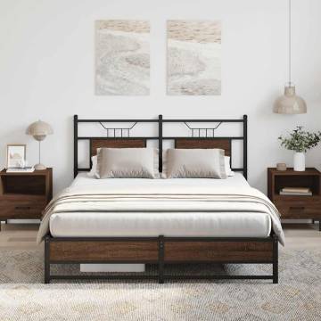 Brown Oak Bed Frame 137x190 cm - Stylish & Durable Design