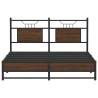 Brown Oak Bed Frame 137x190 cm - Stylish & Durable Design