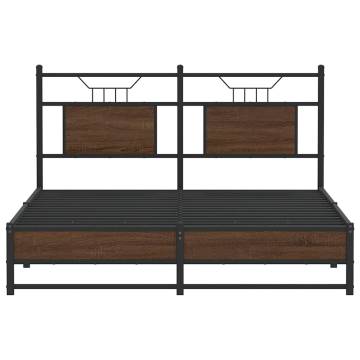 Brown Oak Bed Frame 140x200 cm | Durable & Stylish Design