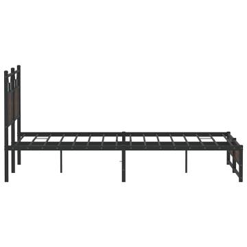 Brown Oak Bed Frame 140x200 cm | Durable & Stylish Design