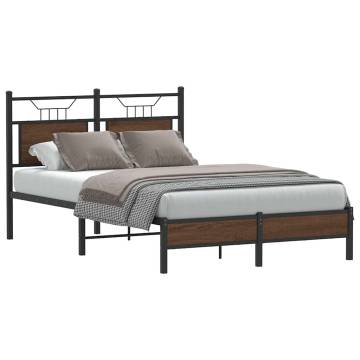 Brown Oak Bed Frame 120x200 cm - Stylish & Durable