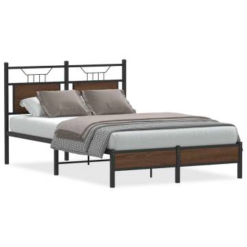 Brown Oak Bed Frame 120x200 cm - Stylish & Durable