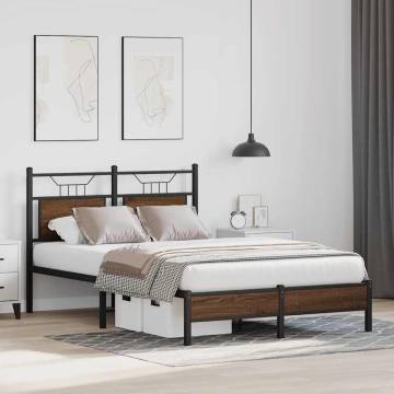 Brown Oak Bed Frame 120x200 cm - Stylish & Durable