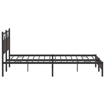 Metal Bed Frame in Brown Oak 200x200 cm - Stylish & Durable