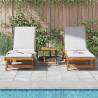 Sun Loungers Set of 2 - Solid Acacia Wood | Hipo Market