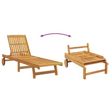 Sun Loungers Set of 2 - Solid Acacia Wood | Hipo Market