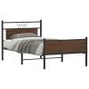  Bed Frame without Mattress Brown Oak 100x200 cm Engineered Wood Colour brown oak Size 100 x 200 cm Model with headboard & high footboard 