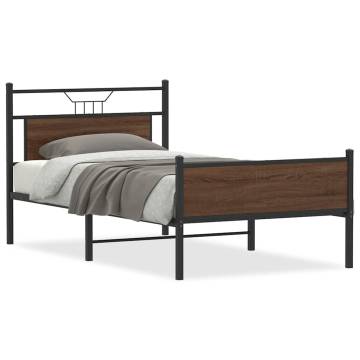 Stylish Brown Oak Bed Frame 100x200 cm - Durable & Functional