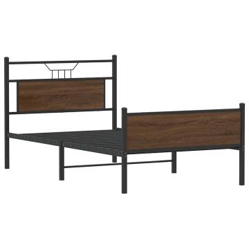 Stylish Brown Oak Bed Frame 100x200 cm - Durable & Functional