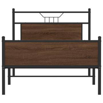 Stylish Brown Oak Bed Frame 100x200 cm - Durable & Functional