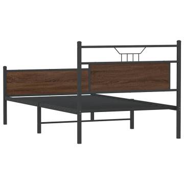 Stylish Brown Oak Bed Frame 100x200 cm - Durable & Functional