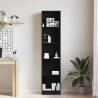 Stylish Black Oak Bookcase - 40x24x176 cm Engineered Wood