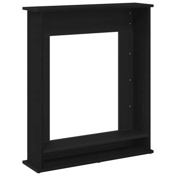 Fireplace Surround Black Oak 75x20x87.5 cm | Durable & Stylish