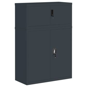 Stylish Anthracite File Cabinet - 90x40x130 cm Steel